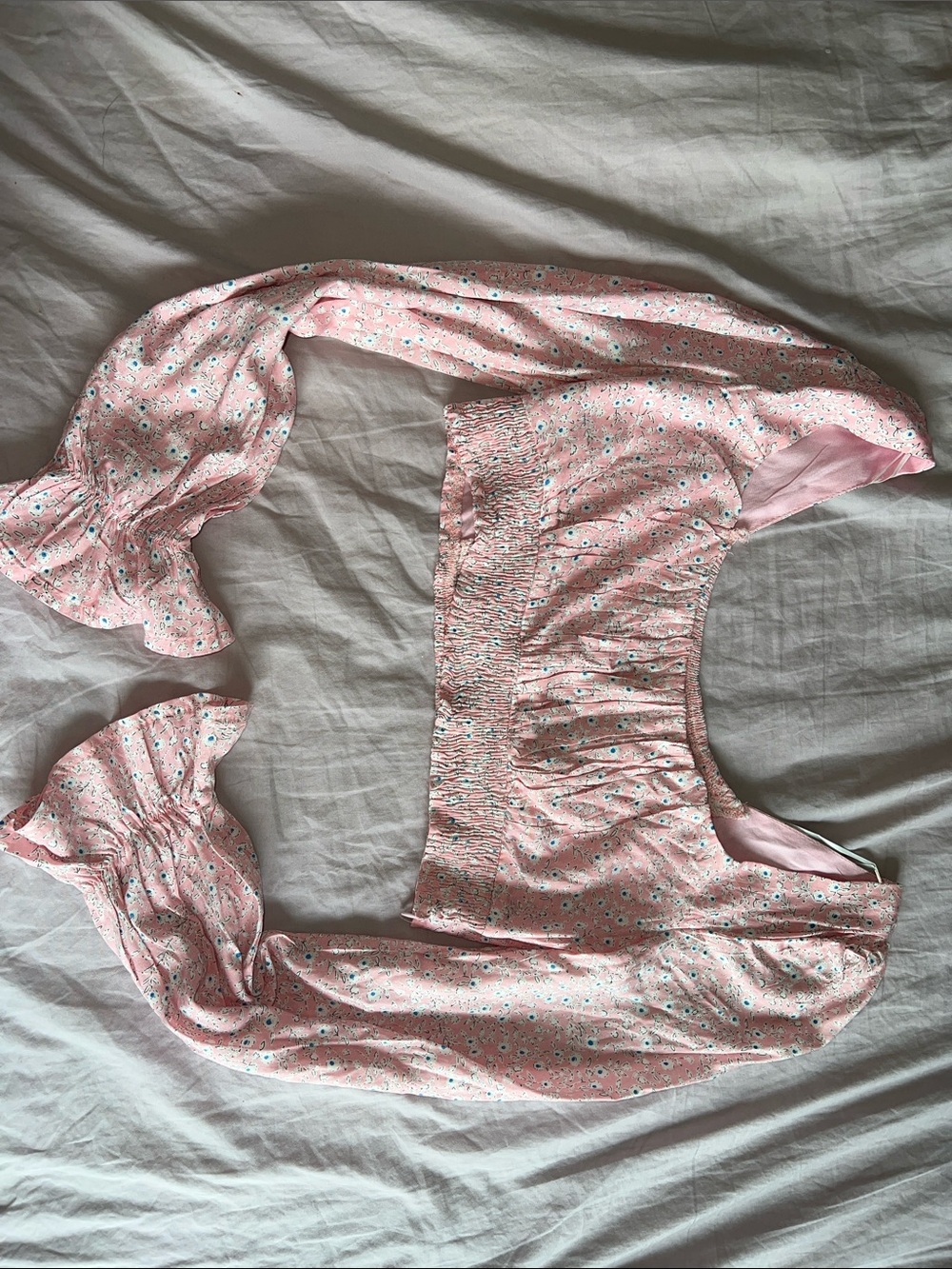 Princess Polly Pink Floral Smocked Crop Top